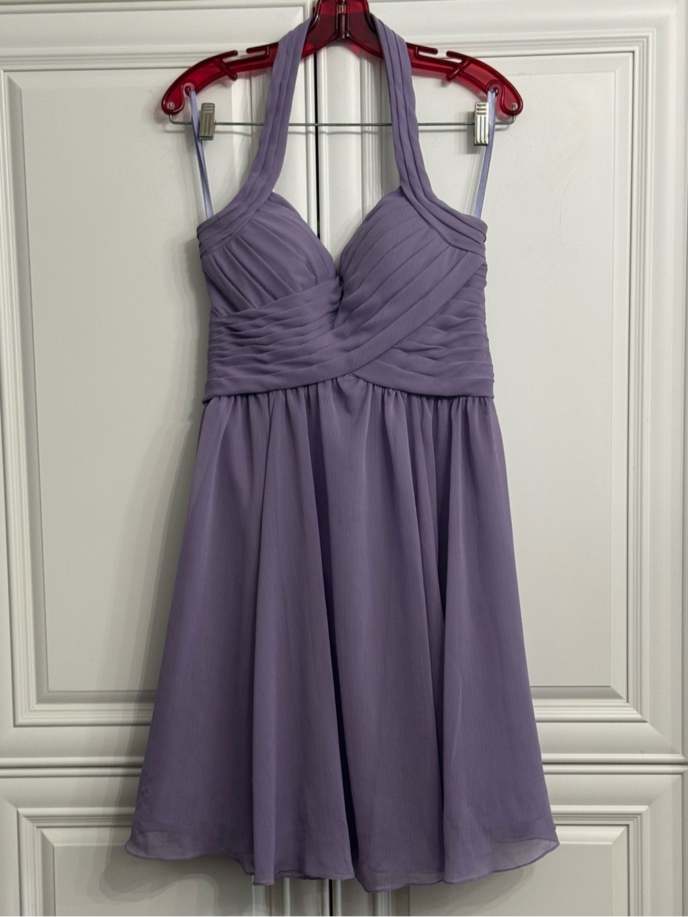Kennedy Blue Size 8 Ginger Chiffon Bridesmaid Dress Cocktail Length French Lilac